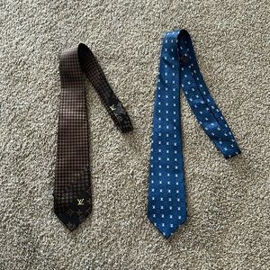 Handmade Louis Vuitton tie pair